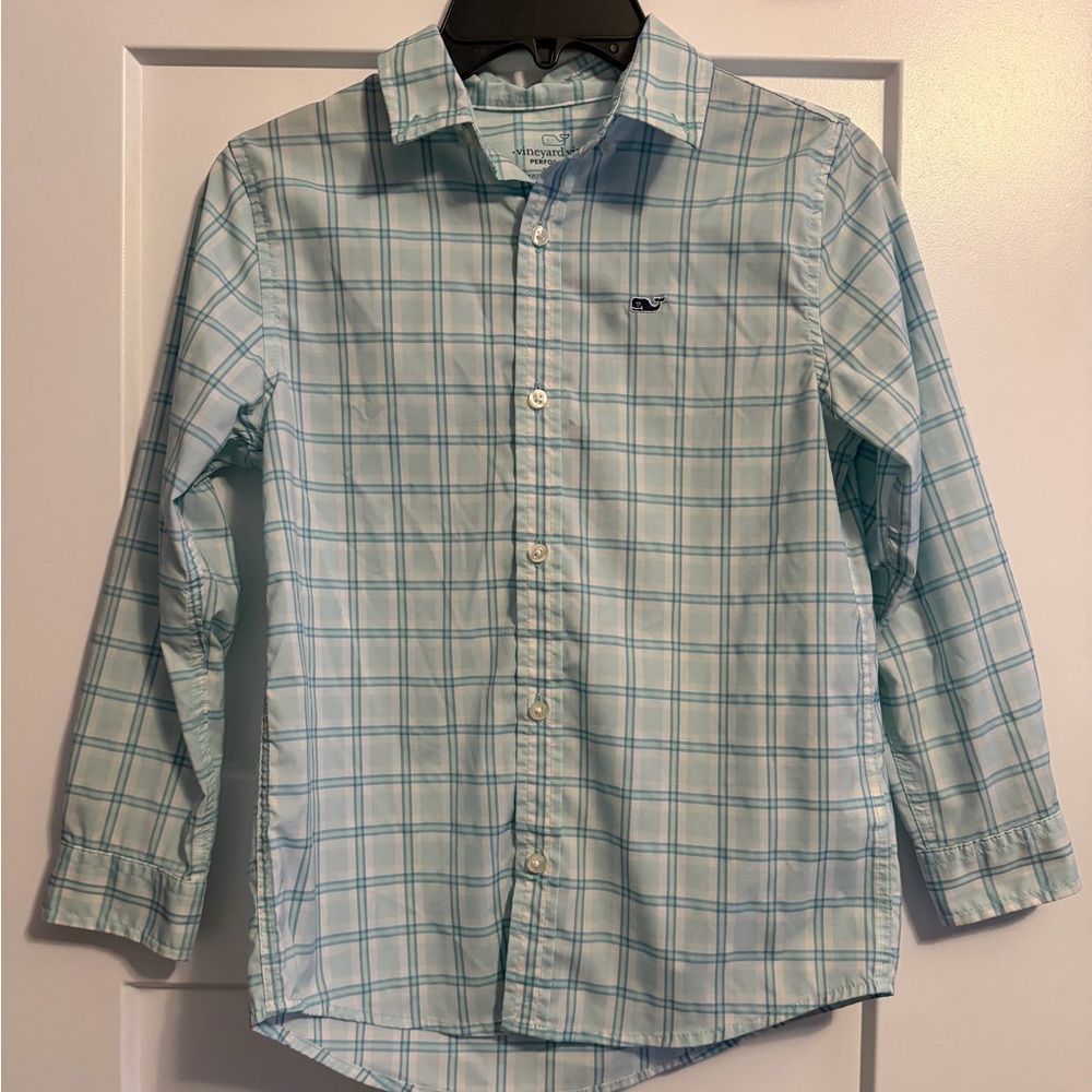 Vineyard Vines Boy’s Light Blue Plaid Shirt